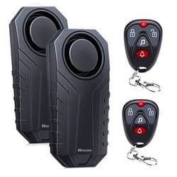 WSDCAM 113dB Loud Anti Theft Vibration Sensor Alarm Systems for Electric Bike Motorcycle Golf Car Trailer Mailbox Garage Door Waterproof Home Security Bike Accessories Bike Alarm with Remote (2pack)