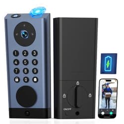 Pothunder Smart Lock with Camera, Keyless Entry Door Lock Deadbolt with WiFi Video Doorbell, Fingerprint Electronic Keypad Code Door Lock for Front Door with App Remote Control, PIR Motion Detection
