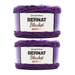 Bernat Blanket Ombre Eggplant Ombre Yarn - 2 Pack of 300g/10.5oz - Polyester - 6 Super Bulky - 220 Yards - Knitting/Crochet