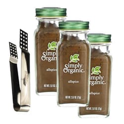 Moofin Simply Organic Allspice Allspice, 257 Oz - Allspice for Healthy Cooking with Moofin Silver SS Tea Bag Squeezer - Ideal for Soups Roasted Dishes, All Spice Flavor Enhancer - Pack of 3