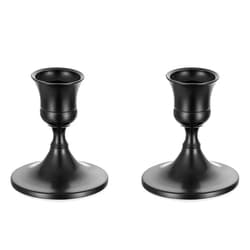 Sziqiqi Candlestick Candle Holders Black - Decorative Candle Holders for Candlesticks Taper Candles for Dinning Coffee Table Fireplace Mantel Home Decorations 2 Pieces