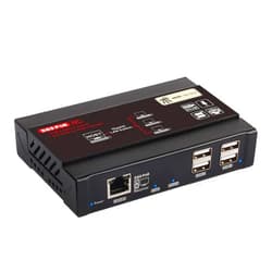 ShuOne HDMI KVM Extender 4K@30Hz, KVM Over TCP IP Support Gigabit PoE Network Switch up to 383ft Cat6 to HDMI Receiver (BLACK-383ft kvm Extender（Receiver Only）)