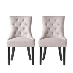 Christopher Knight Home Hayden Fabric Dining Chairs, 2-Pcs Set,Polyester, Light Grey