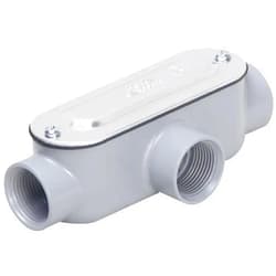 TayMac RLT150 Threaded T Type Conduit Body, Die Cast Aluminum, Stamped Steel Cover, 1 1/2-Inch