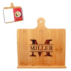 My Personal Memories Custom Engraved Cookbook Stand - Personalized Recipe Cook Book Holder - Wood Housewarming Kitchen Chef Gift (Horizontal - 10.25