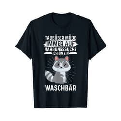 Raubtier Waschbären Zootier Geschenkidee Raccoon Night Active Predator T-Shirt