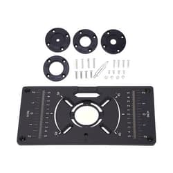 Fafeicy Universal Router Table Insert Plate, Router Plate, Trimming Machine Flip Board Black