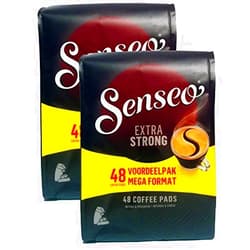 Senseo Extra Strong Dark Roast Coffee Pods, 2 Packs, 96 Count, Intense Dark Flavor, Crema Layer on Top, Compatible with PeleCom Machine