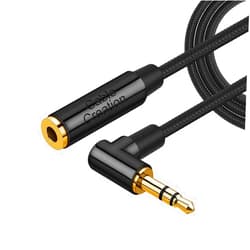 CableCreation 3.5mm Headphone Extension Cable 3FT/0.9M, Right Angle 3.5mm Male to Female Audio Stereo Cable with Silver-Plating Copper for iPhones, iPad, Beats, PS4 Headset, Home/Car Stereos, Black