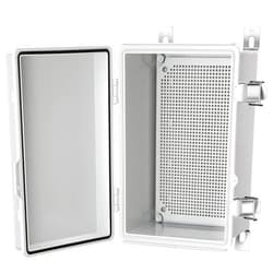 Gratury Junction Box, IP67 Waterproof Plastic Enclosure for Electrical Project, Hinged Grey Cover, Includes Mounting Plate and Wall Bracket (Grey Cover, 11.4