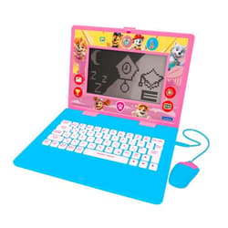 Lexibook, Paw Patrol, Bilingual and Educational Laptop Spanish/English, Toy for Children, 170 Activities to Learn, Play Games and Music, Large Screen, Pink/Blue, JC599PAGi2