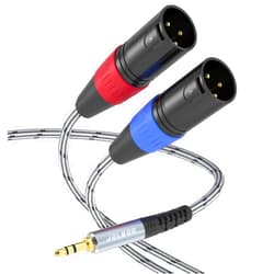 JOLGOO 3.5 mm TRS to Dual XLR Male Pro Stereo Breakout Cable, 1/8