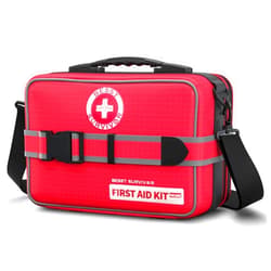 Besst Survivor Upgrade Comprehensive Premium First Aid Kit, Labeled Compartments Trauma Kits with Shoulder Strap, Large Emergencies Medical Kits for Home, Truck, Camping, Sports, Outdoor Emergencies -265 Piece Set