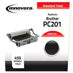 Innovera Compatible with Brother PC-201 PC201 Thermal Transfer Fax Print Cartridge, 450 Pages, Black