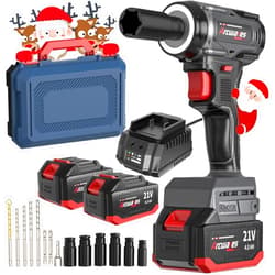 Arcwares Impact Wrench, 21V Cordless Impact Wrench, 260FT-LBS(350N.m) Brushless Electric Impact Wrench, 2500RPM Torque Impact Gun,2x 4.0Ah Batteries Impact Wrench with LED Ring Light and Hammer Function