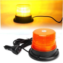 OPP ULITE Amber Strobe Light Beacon Emergency Magnetic 7 Flashing Mode 30W 12V-24V Strobe Flashing Lights for Vehicle Forklift Truck Tractor Golf Carts UTV Car Bus, 1PC Pack