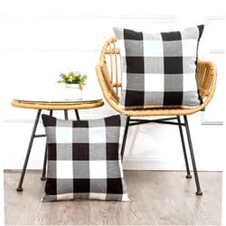 MKLFBT Pack of 2 Farmhouse Decor Christmas Pillow Covers 18 x 18 Black White Buffalo Checked Plaids Fall Throw Pillow Covers Cushion Covers for Sofa Couch Outdoor Camping