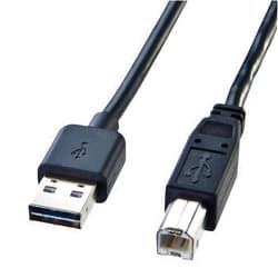 Sanwa Supply KU-R5 Double-Sided USB Cable (A-B Standard) 16.4 ft (5 m) Black