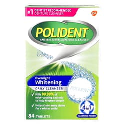 Polident Overnight Whitening Triple Mint Freshness Denture Cleaner Tablets - 84 CT
