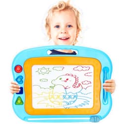 BABLOCVID Magnetic Drawing Board Toddler Toys for Boys Girls, 15 Inch Erasable Doodle Board for Kids Colorful Etch Education Sketch Doodle Pad Toddler Toys for Age 3 4 5 6 7 Year Old Boy Girl Blue