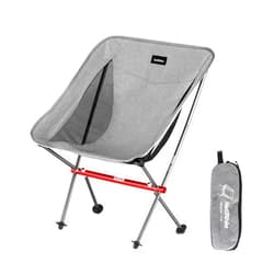 Naturehike Camping Chair, Foldable Chair with Storage Bag, Outdoor Portable Chair for Adults, Lightweight, Supports 330lbs, Backpacking Chair for Fishing, Hiking, Beach, Lawn (Grey)