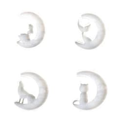 Kopida 4PCS DIY Crescents Moon Resin Mold - Moon Fairy, Moon Wolf, Moon Cat, Moon Mermaid Tail Epoxy Molds, Home Decor Jewelry Making Tools Crafts