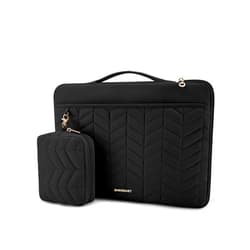 BAGSMART 13-14 inch Laptop Sleeve with Handle, Puffy Padded Laptop Case with Accessories Bag, MacBook Case Sleeve Fitted with MacBook Air Pro 13.3 inch 14 inch, Computer Sleeve Fitted with Dell,HP