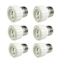 TWDRTDD (Pack-6) FINELED E27 E26 Edison Screw Socket to GU10 Bayonet Base Adapter,Screw Base Converter for LED or Halogen Bulb Lamp. (6pcs)