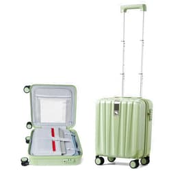 Hanke 16 Inch Underseat Carry on Luggage with Wheels,Small Hard Shell Suitcases for Weekender,Tsa Approved Lightweight Travel Luggage Suitcase for Womem Men,Bamboo Green.