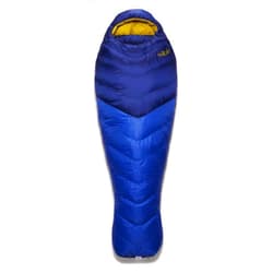 Rab Neutrino 400 Down Insulated Lightweight Mummy Sleeping Bag for Climbing and Mountaineering - Nightfall Blue - 20 Degree, Long, Left Zip
