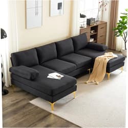 Voqoomkl U-Shaped Sectional Sofa with Double Chaise, 110