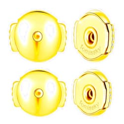 Fomissky-sisa Secure Locking Earring Backs for Studs 2 Pairs, Hypoallergenic Spring Earring Backs Replacements Gold Plated