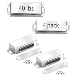 Onarway Magnetic Door Catch 40 lbs Pull Strong Magnet Cabinet Latches Magnetic Hardware Stainless Steel Chrome Door Closer for Bathroom Kitchen Sliding Door Window Cupboard (4 Pack-Strength 20KG)