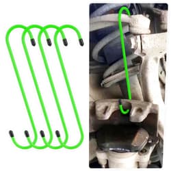 Stacool 2PCS Brake Caliper Hangers,Brake Caliper Tool/Brake Caliper Compression Tool for Changing Brake Pads,Braking,Universal Automotive Tools Brake Caliper Hooks with Rubber Caps (2, Green)