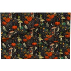 Spoonflower Fabric - Halloween Ghost Cottagecore Mushrooms Pumpkins Whimsical Spooky Printed on Organic Sweet Pea Gauze Fabric by The Yard - Sewing Lining Apparel Fashion Blankets Decor