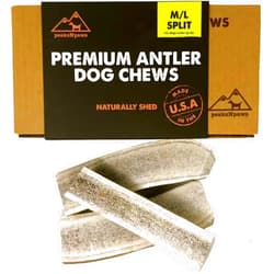 PeaksNpaws Premium All-Natural Grade A Split Elk Antlers for Dogs – Naturally Shed in The Rocky Mountains – No Additives, No Preservatives - Healthy and Delicious Treat - Made in USA - M/L Split