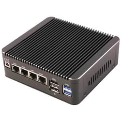 KingnovyPC Firewall Mini Computers Fanless,Celeron N100 4C&4T UP to 3.4GHz DDR4 SODIMM 3200MHz 512GB NVMe SSD,4 Port i226-V 2.5G LAN,COM RJ45 Ethernet AES-NI,WiFi Slot,HDMI, DP Dual 4K 60Hz
