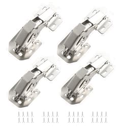 JINWOKEJI 4 Pcs Soft Close Damping Hinges, Concealed Kitchen Cabinet Hinges, Frameless Hidden Hinges for Cupboard Door, Easy Installation Surface Mount Hinges with 32pcs Stainless Steel Screws, 90 Degree