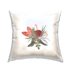 Stupell Industries Casual Cottage Botanical Blooms Flower Buds Design by Birgit Maria Kiennast Throw Pillow, 18 x 18, Beige