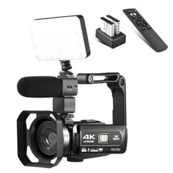 Lierhyt Video Camera 4K 18X Powerful Digital Zoom,48MP 3.0 Inch IPS Vlogging Camera for YouTube,270 Degree Rotation Touch Screen Camcorder with Microphone,IR Night Vision and 2 Batteries(Black)