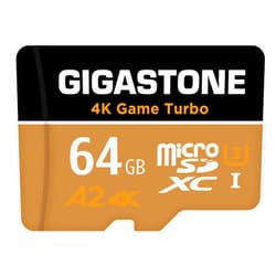 Gigastone [5-Yrs Free Data Recovery] Gigastone 64GB Micro SD Card, 4K Game Turbo, MicroSDXC Memory Card for Nintendo-Switch, GoPro, Action Camera, DJI, Drone, UHD Video, R/W up to 95/35MB/s UHS-I U3 A2 V30 C10