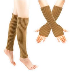 Ralleyfun Women Knit Leg Warmer Arm Warmers Fingerless Gloves Boot Cuffs Socks Costume