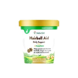 NaturVet – Hairball Aid Supplement for Cats - Plus Pumpkin – Helps Eliminate & Prevent Hairballs – 100 Soft Chews