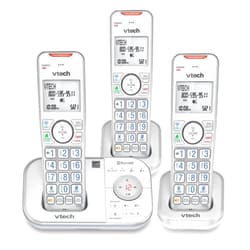 Vtech VS112-37 DECT 6.0 Bluetooth 3 Handset Cordless Phone for Home with Answering Machine, Call Blocking, Caller ID, Intercom and Connect to Cell (Silver & White)