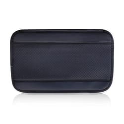Ajxn 1 PC Center Console Armrest Pad, Four Seasons Universal Armrest Box Mat, Fiber Leather Embossing Waterproof Armrest Cover, Suitable for Most Vehicles, SUVs, Trucks Auto Interiors (Black)