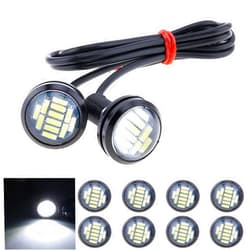 DriSentri 10pcs 18mm Car Eagle Eye DRL Led Daytime Running Lights LED 12V Backup Reversing Parking Signal Automobiles Lamps, White