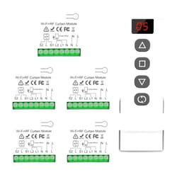 DieseRC 5pcs Wireless Smart Roller Shutter Controller with 1pcs RF Remote Control, Compatible with Google Home/Alexa APP Control and Manual Switch, Electric Motor WiFi Switch