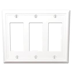 Amerelle 149RRRW Chelsea Wallplate, 3 Rocker, Steel, White, 1-Pack