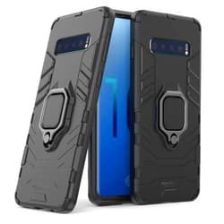 Mondetech for Samsung Galaxy S10 Case with Screen Protector, Slim Tough Drop Protection with Ring Stand, Magnetic Holder Compatible, Tempered Glass Film, Outdoor Shockproof Cover, Black