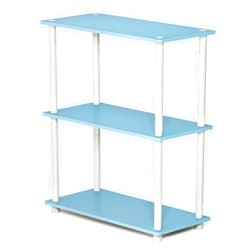 Furinno Turn-N-Tube 3-Tier Compact Multipurpose Shelf Display Rack, Light Blue/White